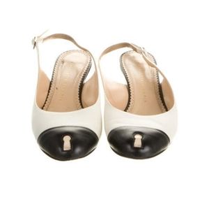 Charlotte Olympia Slingback Leather Pumps